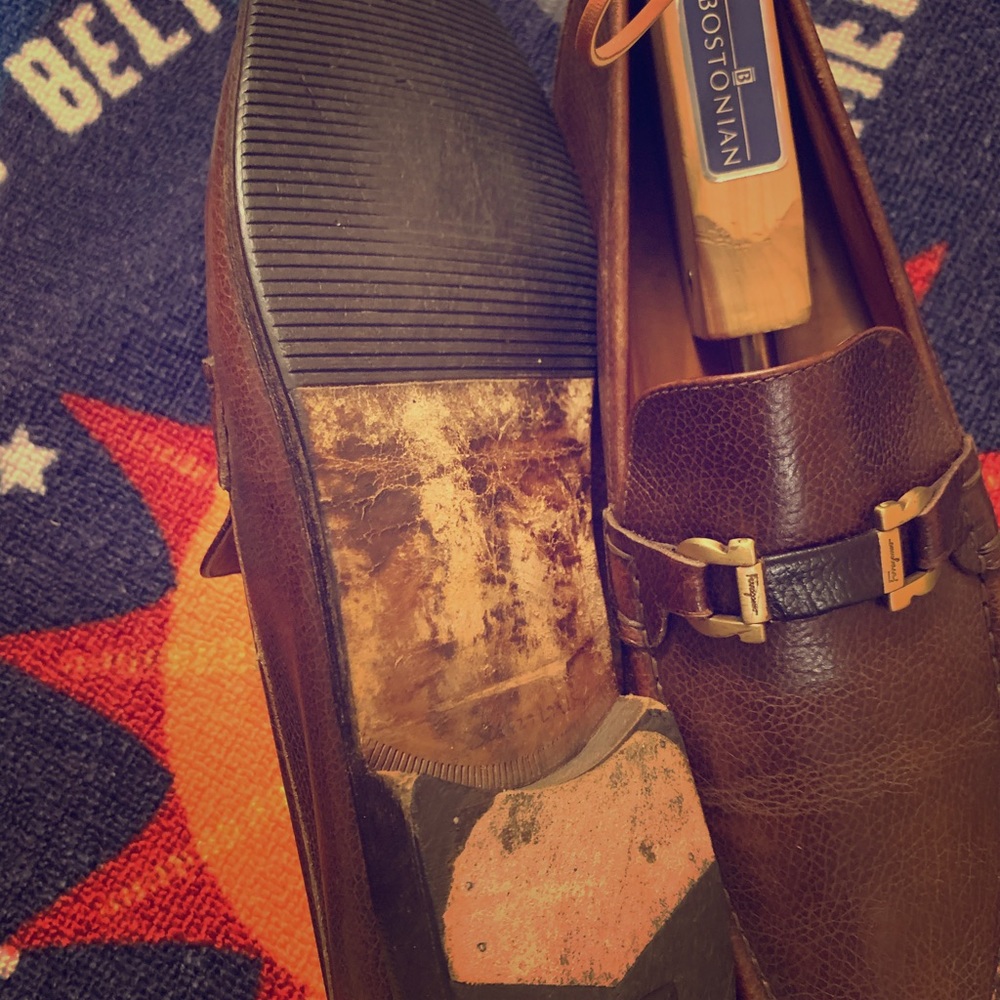 Salvatore Ferragamo brown shoes,